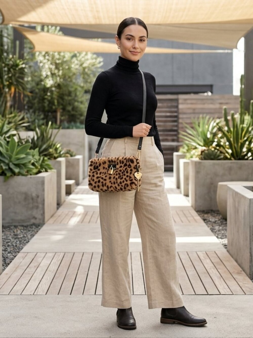 NWT Juicy Couture Fashionable Juicy Natural Leopard Satchel Crossbody Handbag